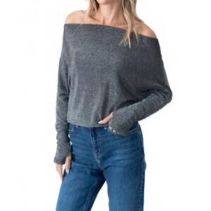 NEW SIX/FIFTY anywhere lurex top in silver